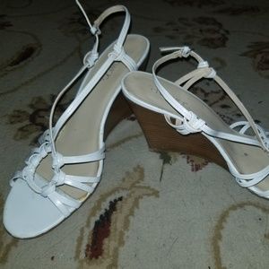 White wedge sandals